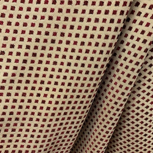 BURGUNDY BEIGE Diamond Chenille Upholstery Brocade Fabric (56 in.) Sold By The Yard