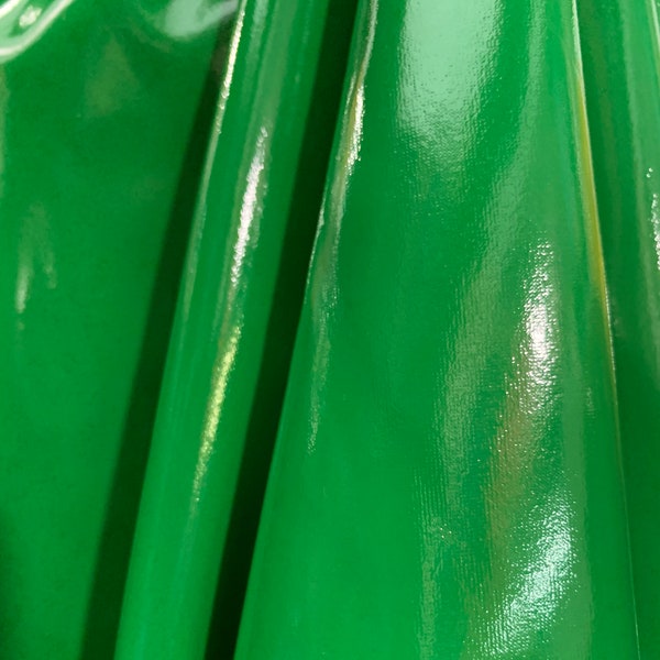 EMERALD GREEN Shiny Glossy PVC Pleather Stretch Fabric (58 in.) Sold By The Yard