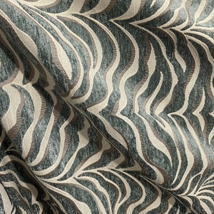 DARK SAGE BEIGE Chenille Upholstery Brocade Fabric (54 in.) Sold By The Yard