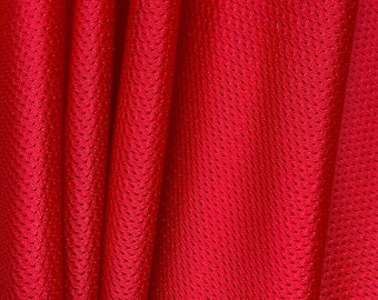 RED Polyester Small Hole Athletic Sports Mesh Fabric (60 in.) Sold By The Yard