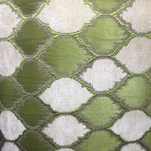 Discounted Designer Fabrics B646 Green Diamond Jacquard Woven Upholstery  Fabric by The Yard