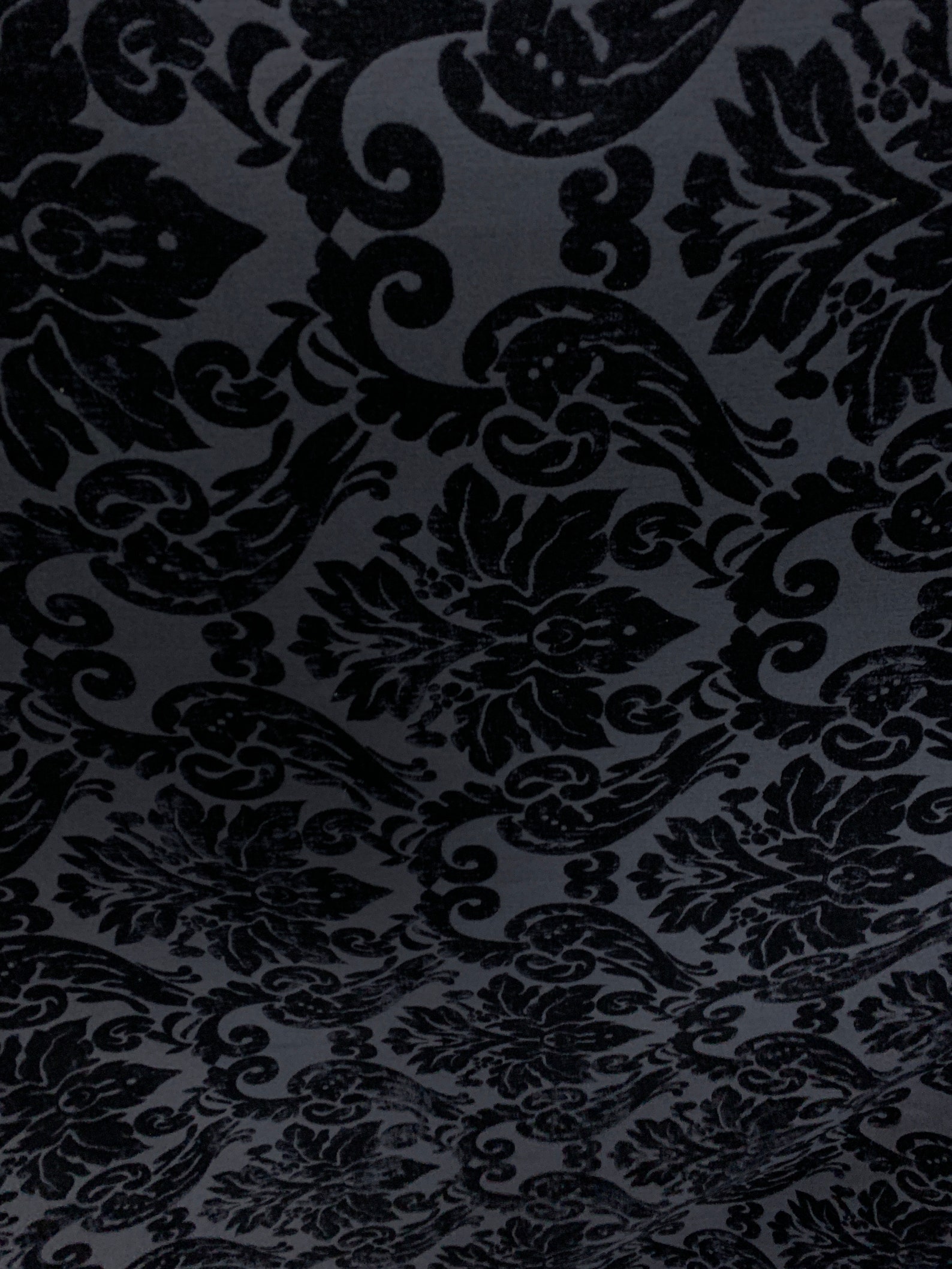 BLACK Damask Chenille Upholstery Brocade Fabric 54 In. Sold Etsy