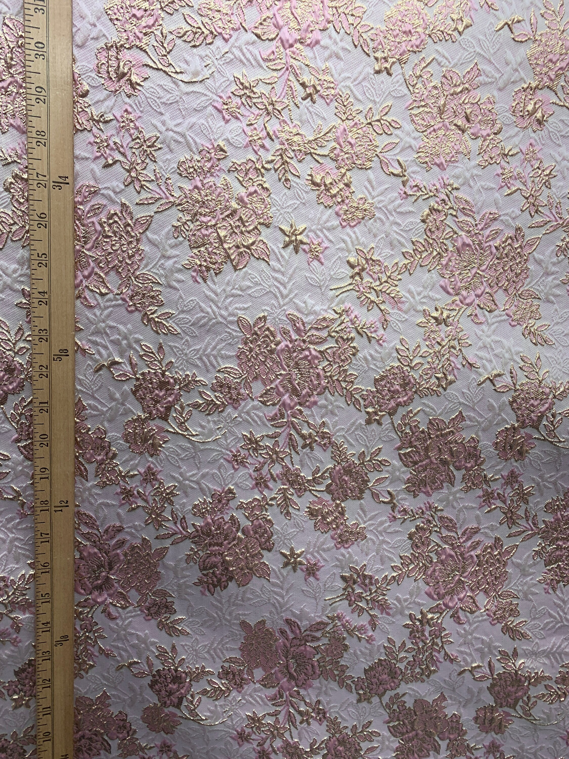 Pink Brocade PINK GOLD Floral Brocade Fabric (60 In.) Sold by the Yard - Etsy