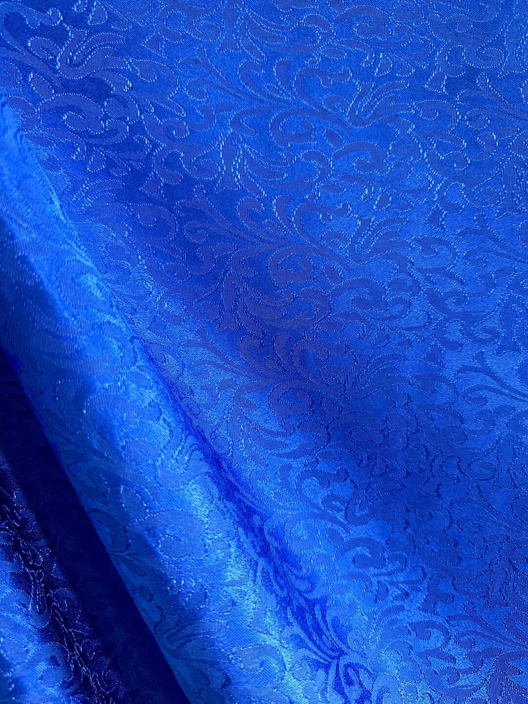 ROYAL BLUE Floral Brocade Fabric 60 In. Sold by the Yard - Etsy