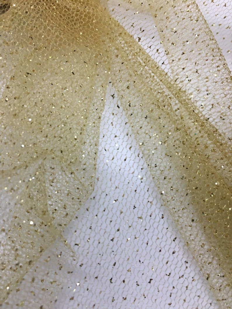 GOLD Sparkle Glitter Tulle Decoration Event Fabric 60 In. | Etsy