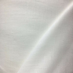 WHITE 100% Linen Fabric (56 in.) Sold By The Yard