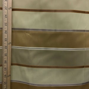COPPER BEIGE Striped Taffeta Brocade Upholstery Drapery Fabric (54 in.) Sold By The Yard