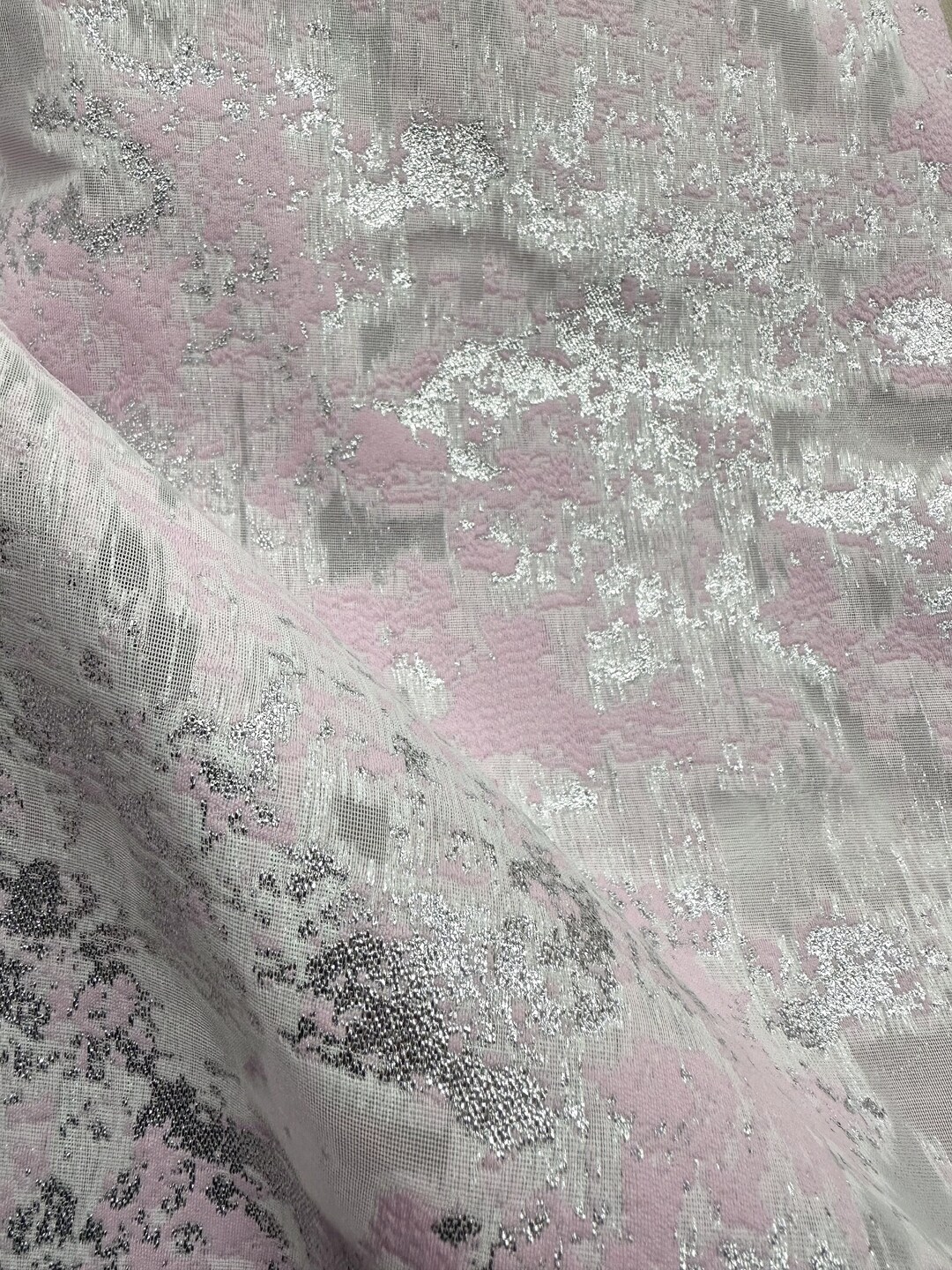 Mint Silver Metallic Organza Fabric main image 0