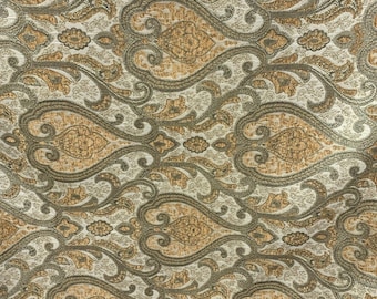 GOLD DARK GOLD Damask Chenille Upholstery Brocade Fabric (56 in.) Sold By The Yard