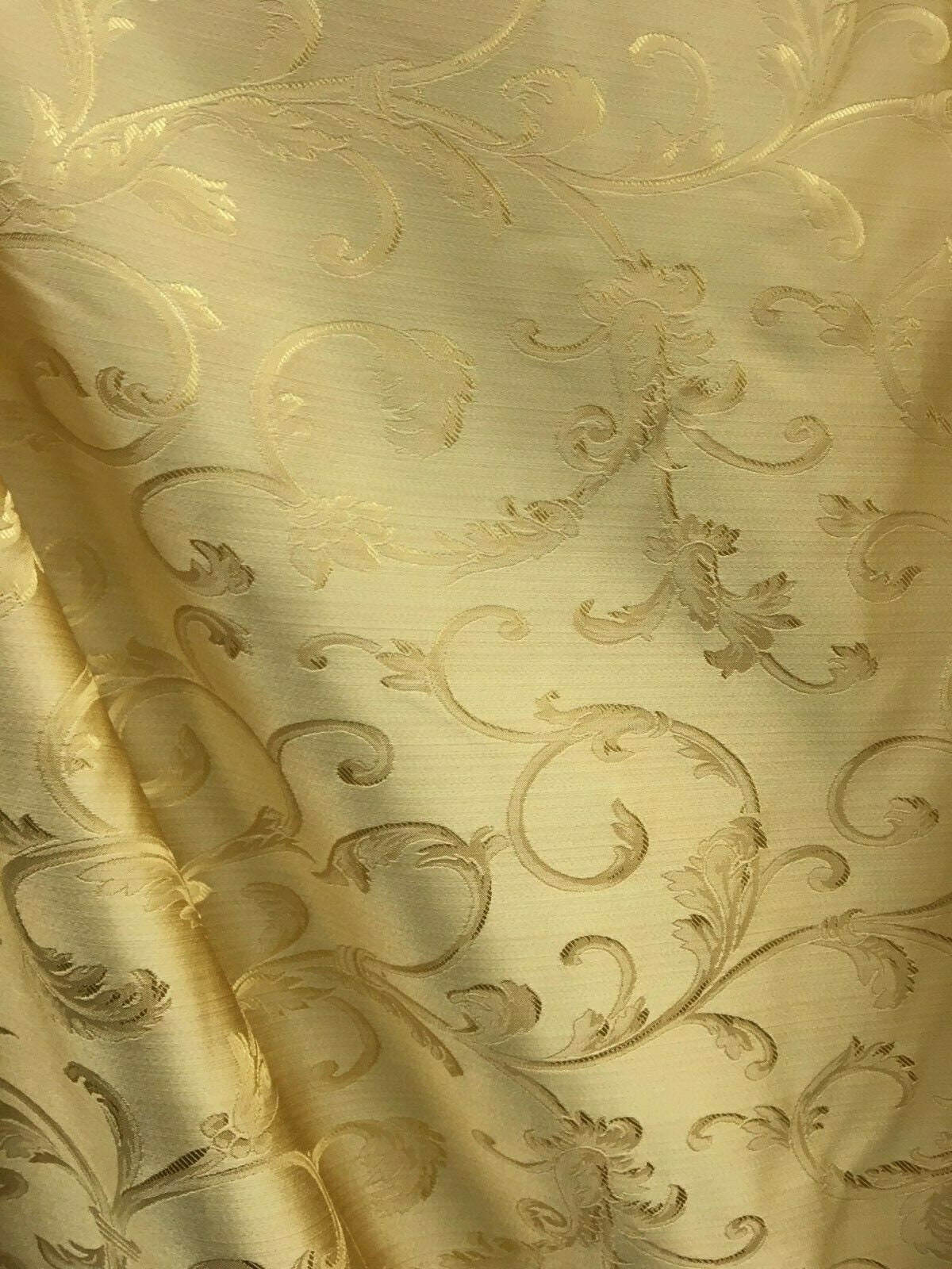Dark Gold Floral Brocade Satin Jacquard Fabric | Ice Fabrics
