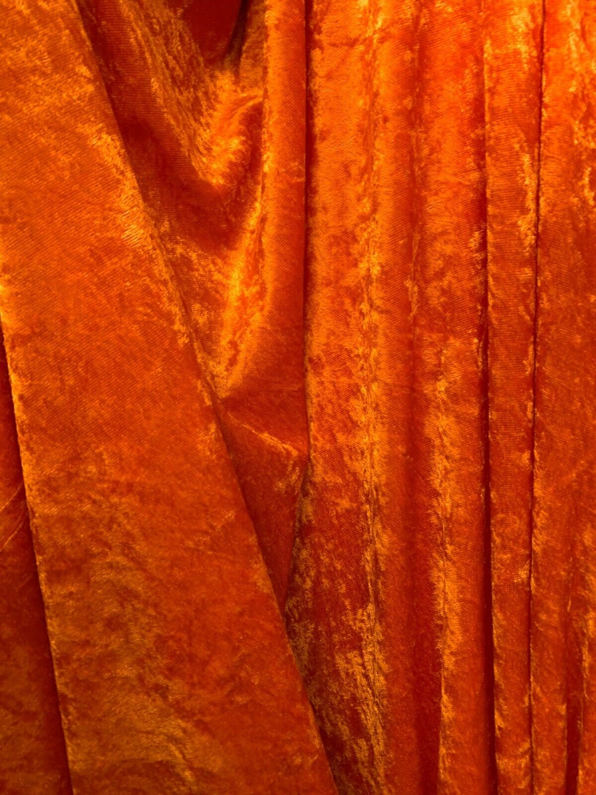 ORANGE Crushed Polyester Stretch Velvet Fabric 60 in. Sold | Etsy