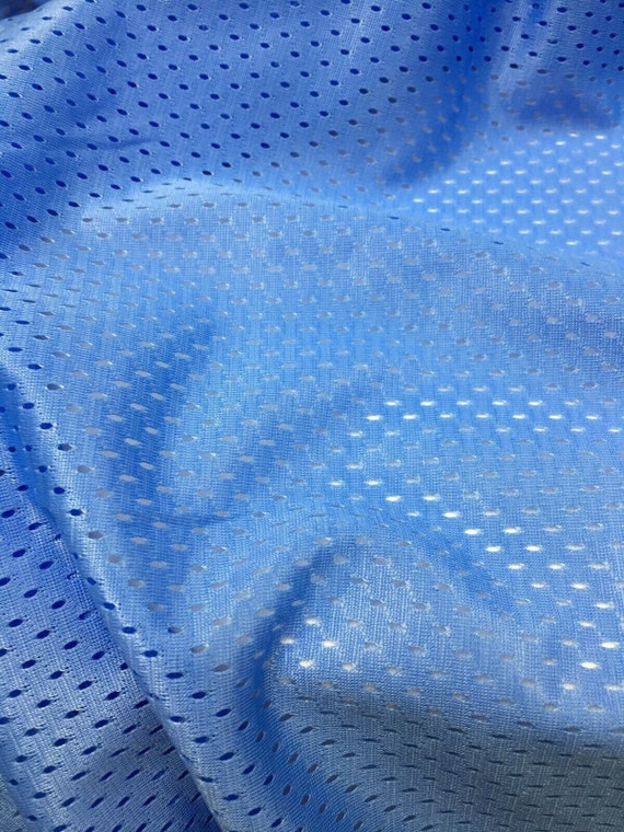 LIGHT BLUE Polyester Small Hole Athletic Sports Mesh Fabric 60 In