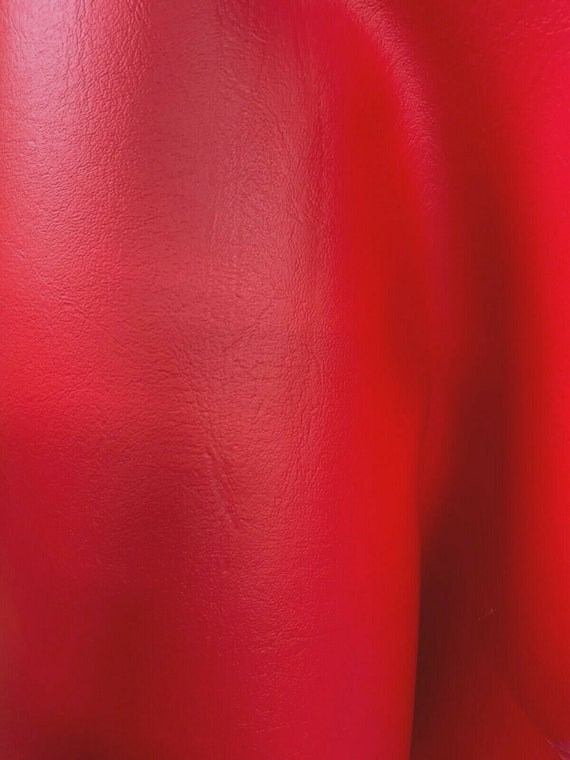 RED Faux Leather Vinyl Upholstery Fabric 54 In. Sold by the 