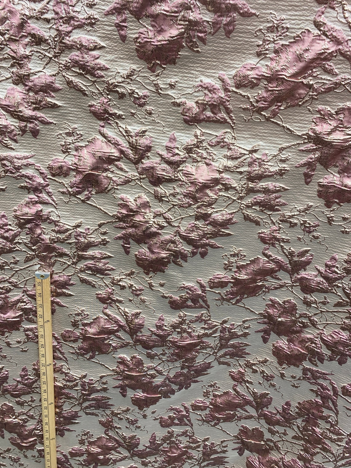 Blush Pink Rose Gold Floral Brocade Fabric (60 In.) Sold by the Yard - Etsy