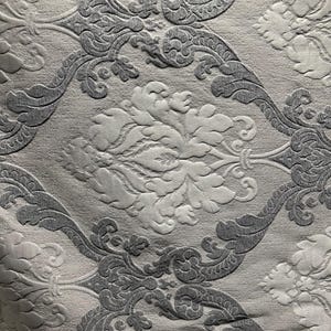 TAUPE BEIGE Damask Brocade Upholstery Drapery Fabric (56 in.) Sold By The Yard