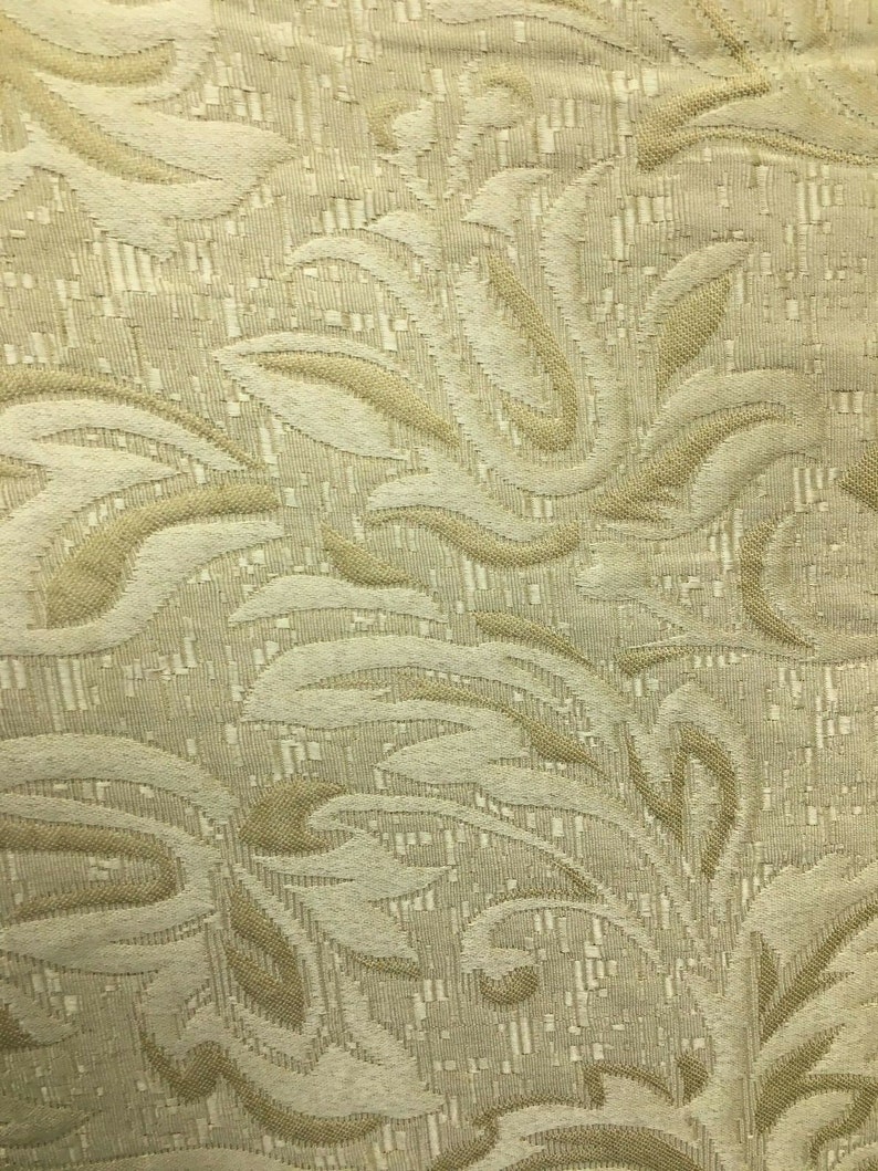 GOLD Jacquard Brocade Floral Upholstery Drapery Fabric 54 Etsy