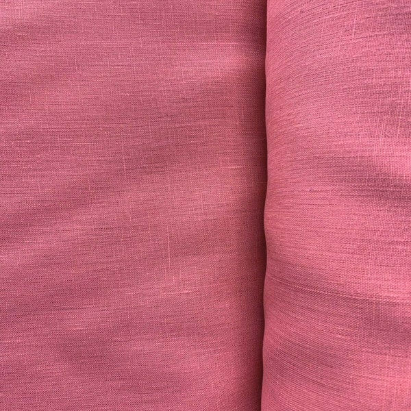 CORAL PINK 100% Linen Fabric (60 in.) Sold By The Yard