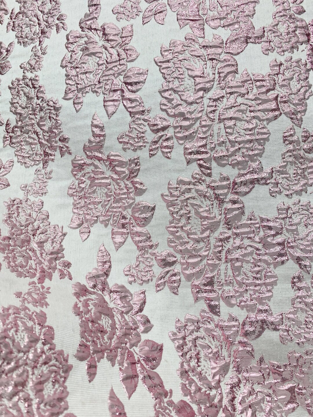 Pink Brocade PINK WHITE Floral Brocade Fabric (60 In.) Sold by the Yard - Etsy