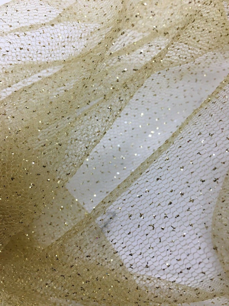 GOLD Sparkle Glitter Tulle Decoration Event Fabric 60 In. | Etsy