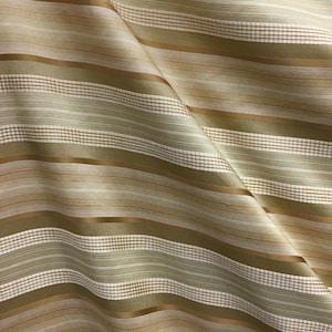 GOLD MULTICOLOR Striped Taffeta Brocade Drapery Fabric (54 in.) Sold By The Yard