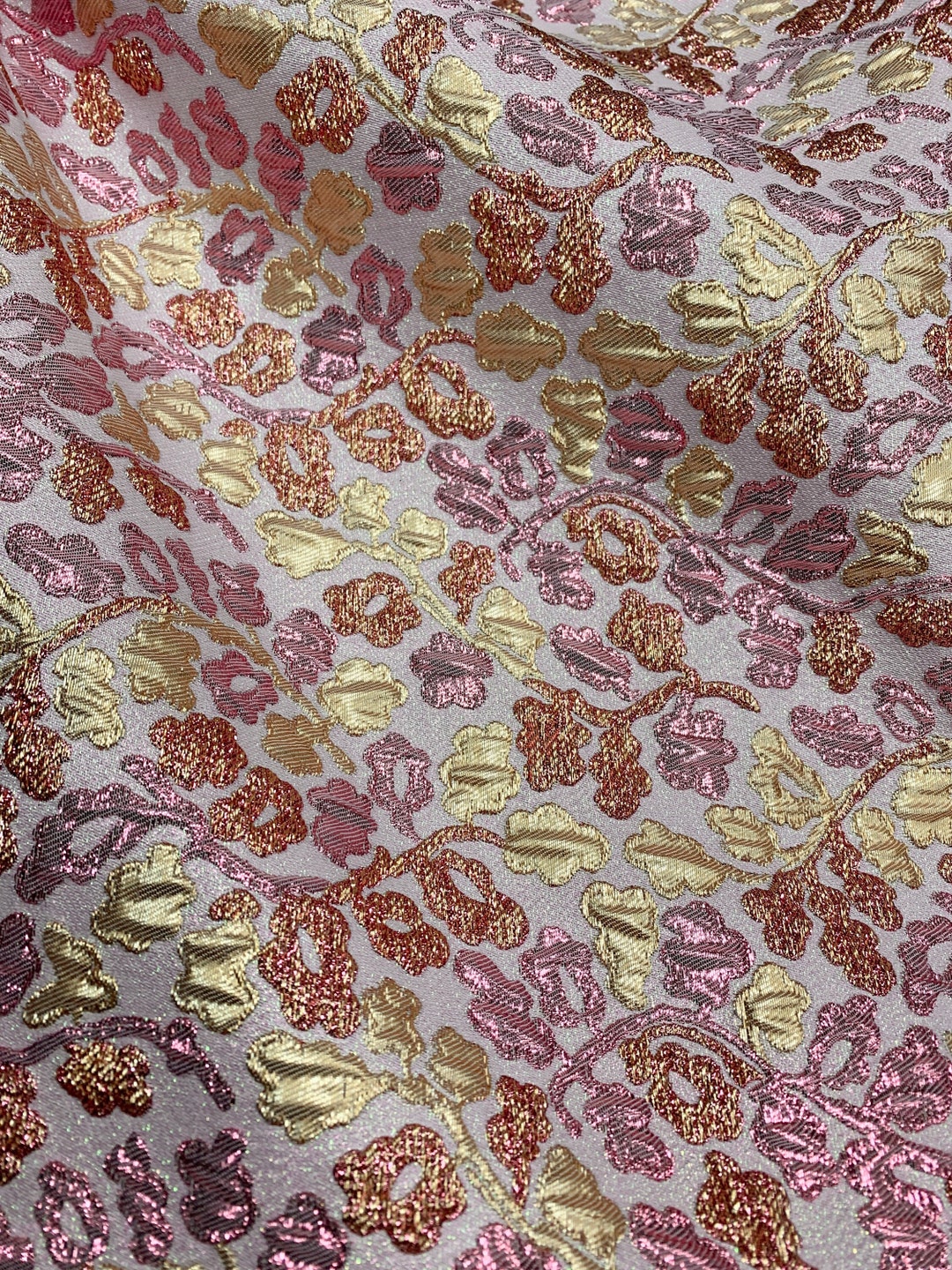 Pink Brocade PINK GOLD MULTICOLOR Floral Brocade Fabric (60 In.) Sold by the Yard - Etsy