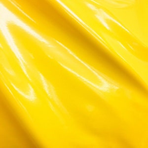 SUNFLOWER YELLOW Shiny Glossy PVC Pleather Stretch Fabric (58 in.) Sold By The Yard