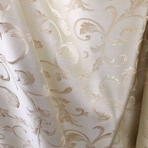 CHAMPAGNE Brocade Flower Floral Upholstery Drapery Fabric 110 In. Sold ...