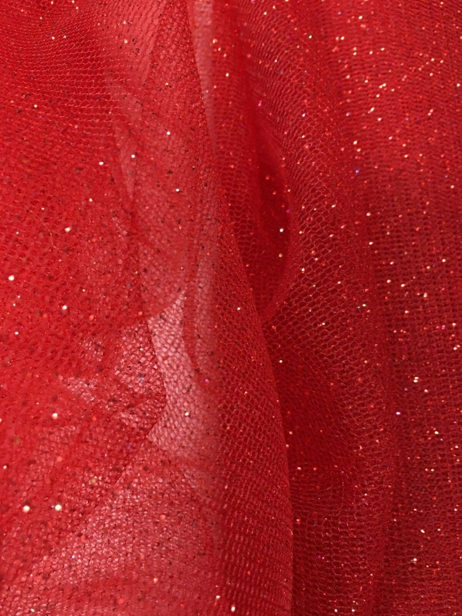 RED Sparkle Glitter Tulle Decoration Event Fabric 60 In. Etsy