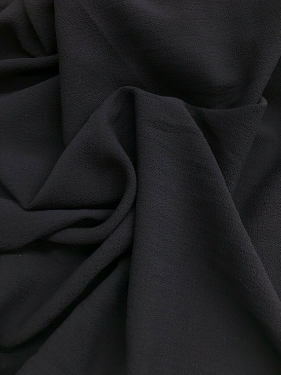 56 100% Rayon Georgette Solid Black Medium Weight Woven Fabric By the Yard