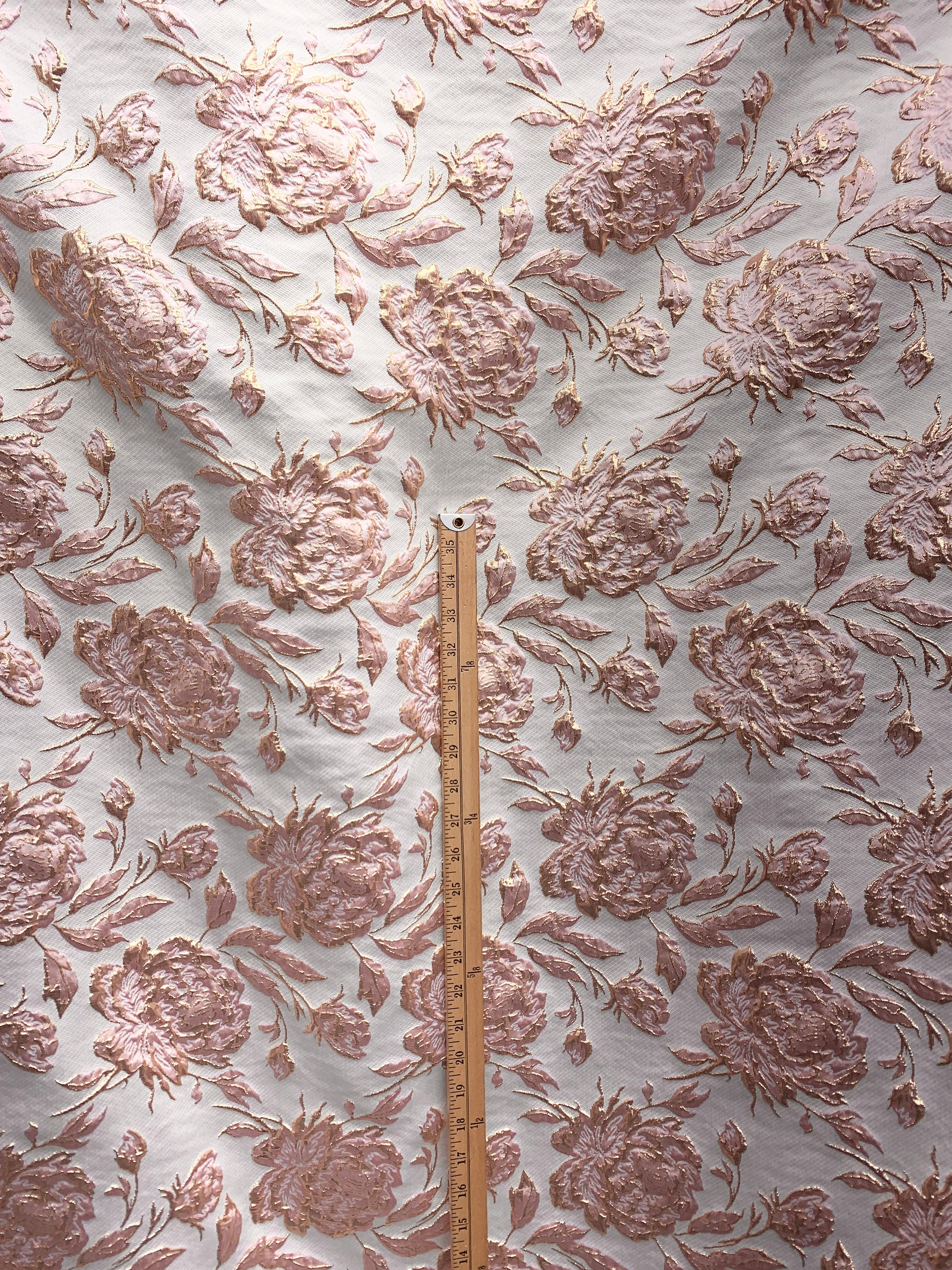 PINK GOLD Floral Brocade Fabric 60 In. Sold by the Yard -  Canada