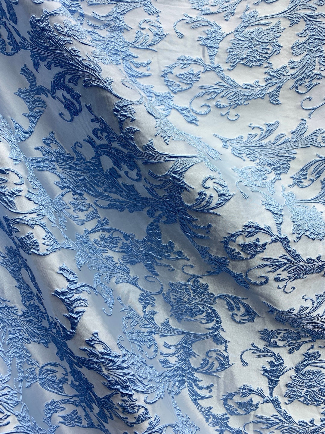 BABY BLUE Floral Brocade Fabric 60 In. Sold by the Yard - Etsy