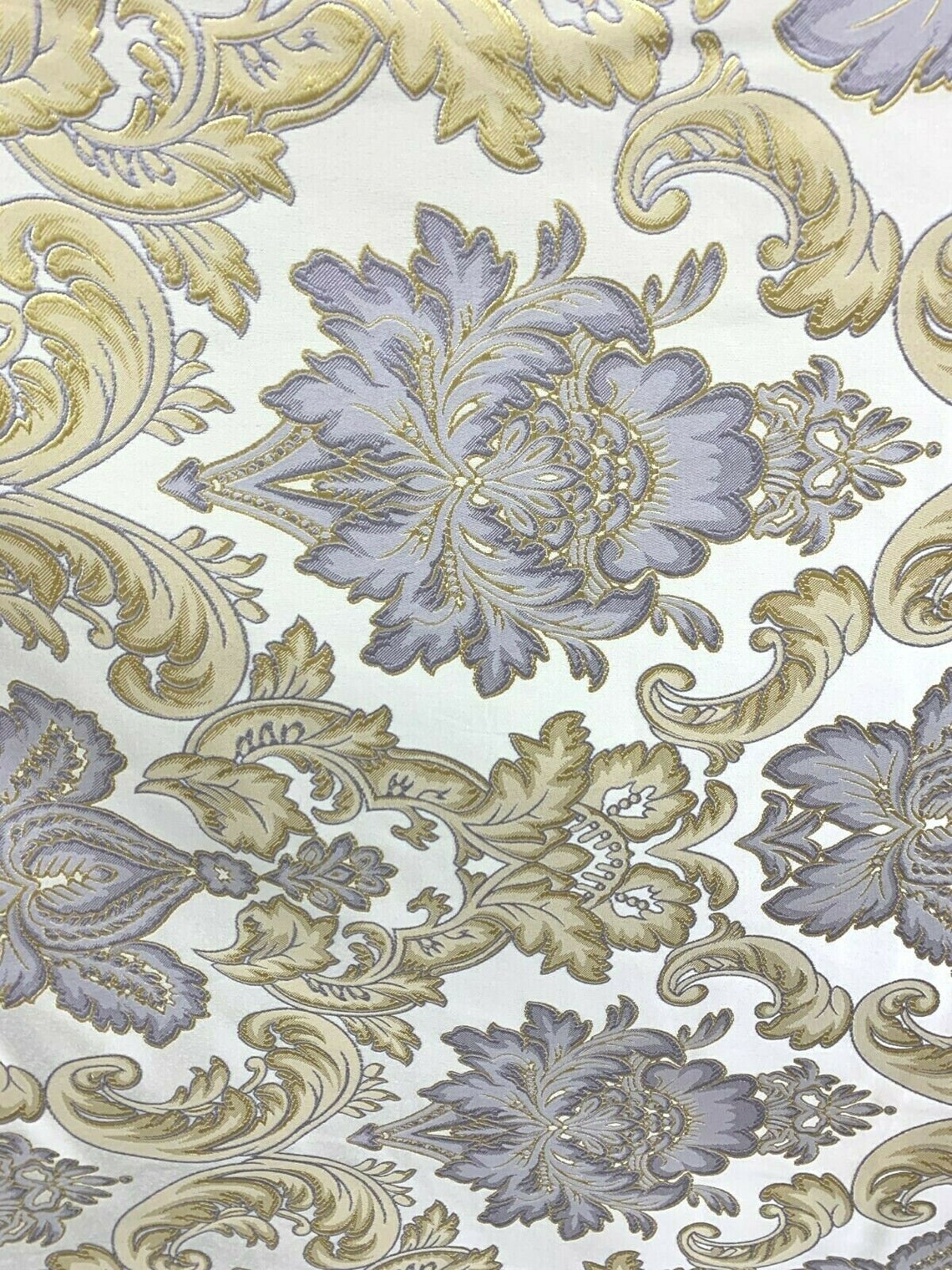 LAVENDER GOLD Damask Brocade Upholstery Drapery Fabric 110 Etsy