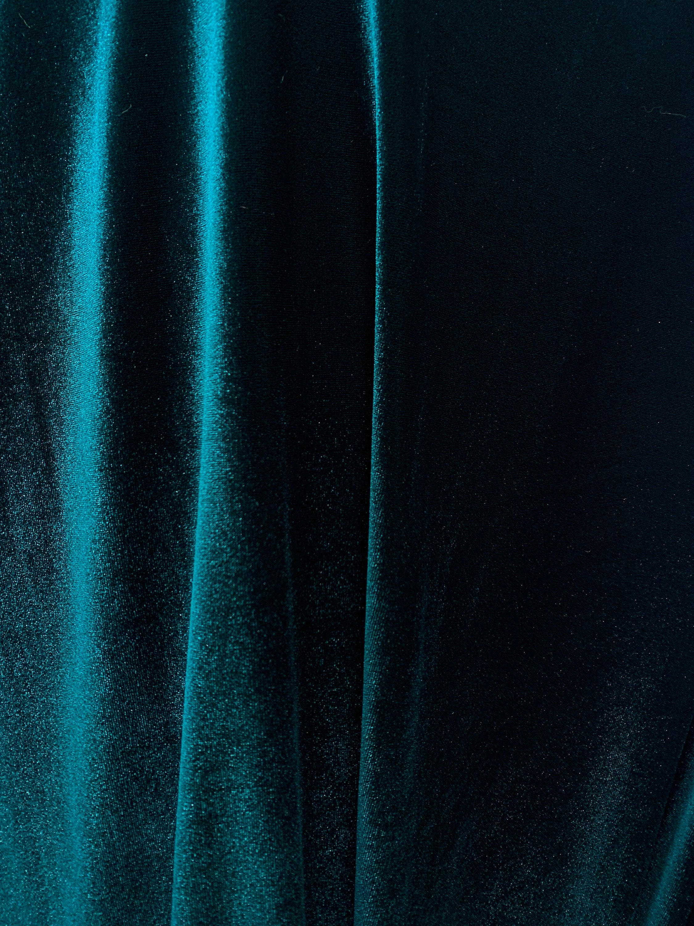 DARK TEAL GREEN Polyester Stretch Velvet Fabric 60 in. Sold Etsy