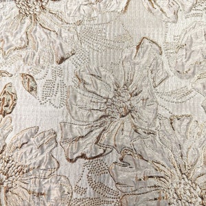 CHAMPAGNE Floral Brocade Fabric (60 in.) Sold By The Yard