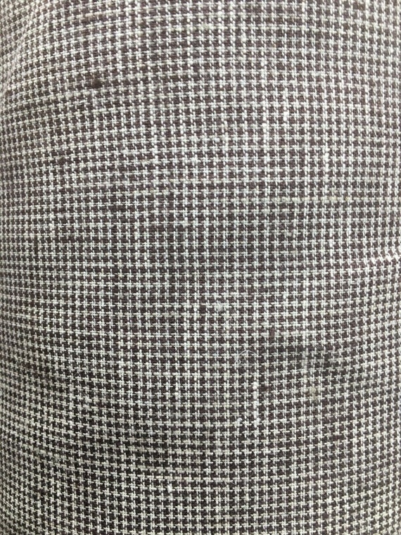 DARK BROWN IVORY Houndstooth 100% Linen Fabric 60 In. 10 | Etsy