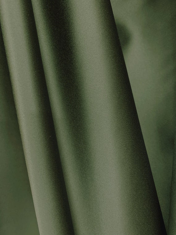 DARK OLIVE GREEN Solid 100% Polyester Mystique Satin Fabric 60 In. Sold by  the Yard 