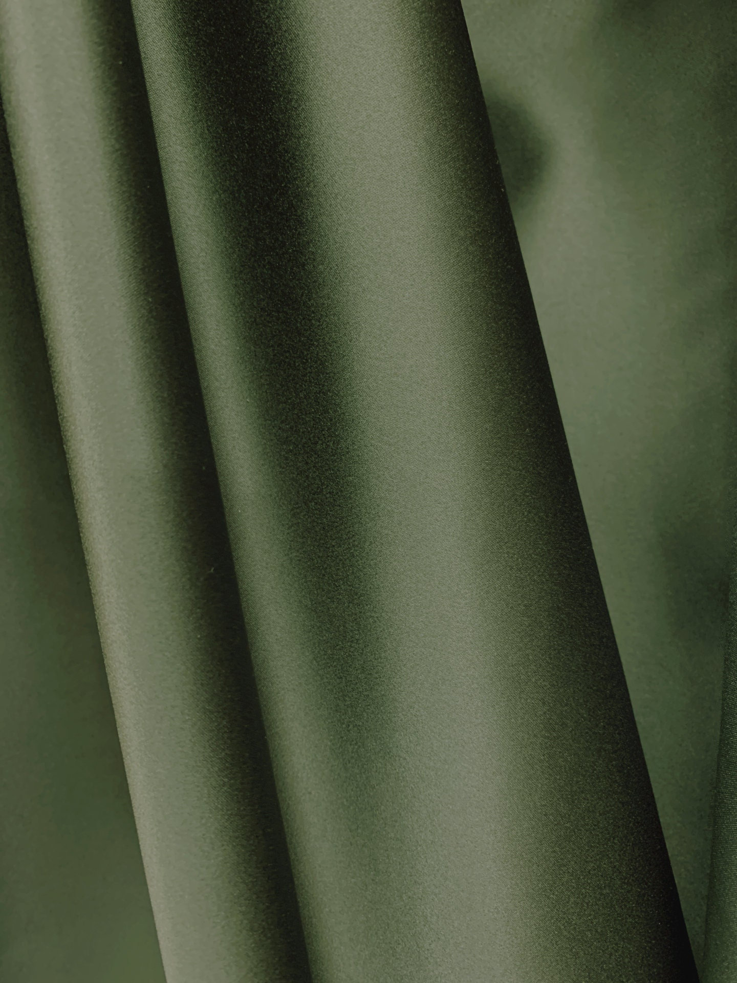 DARK OLIVE GREEN Solid 100% Polyester Mystique Satin Fabric (60 in.) Sold  By The Yard