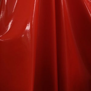 RED Shiny Glossy PVC Pleather Stretch Fabric (58 in.) Sold By The Yard