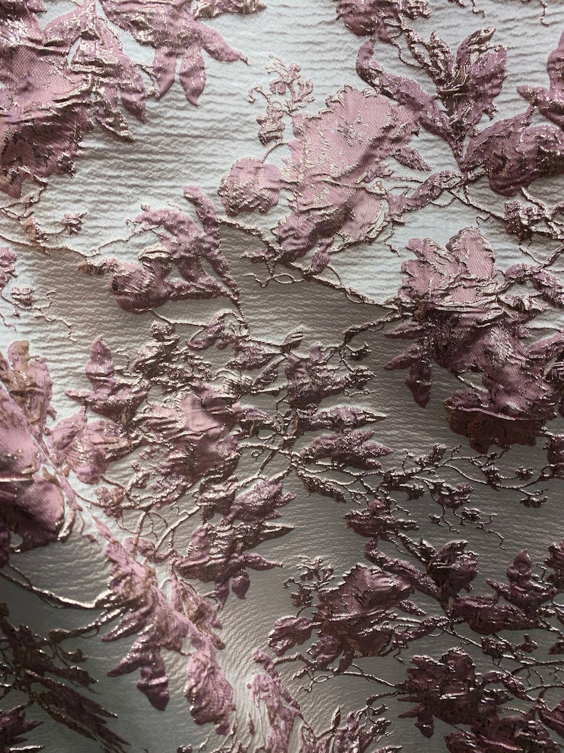Pink Brocade Blush Pink Rose Gold Floral Brocade Fabric (60 In.) Sold by the Yard - Etsy