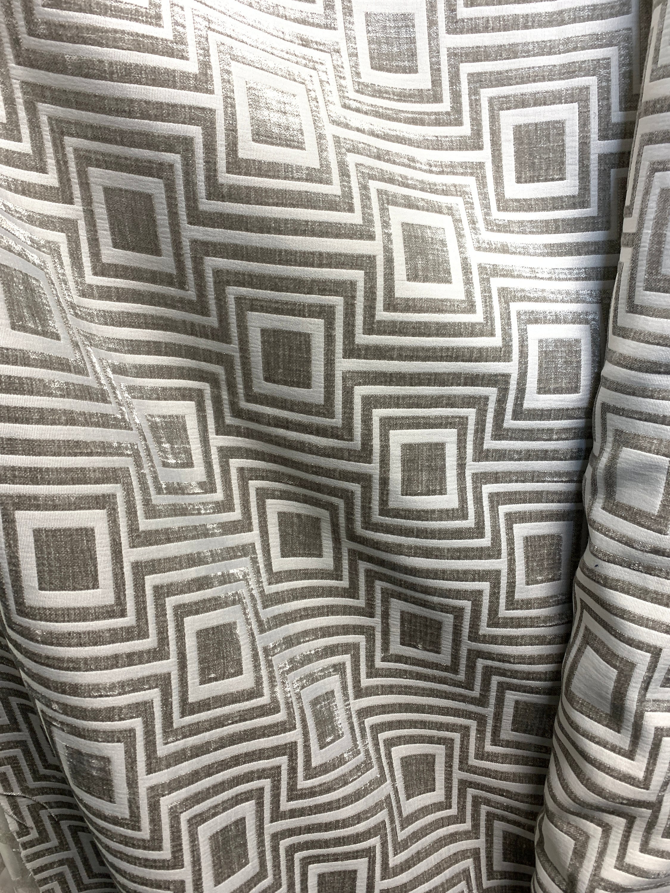 LIGHT GRAY Geometric Chenille Upholstery Brocade Fabric 54 | Etsy