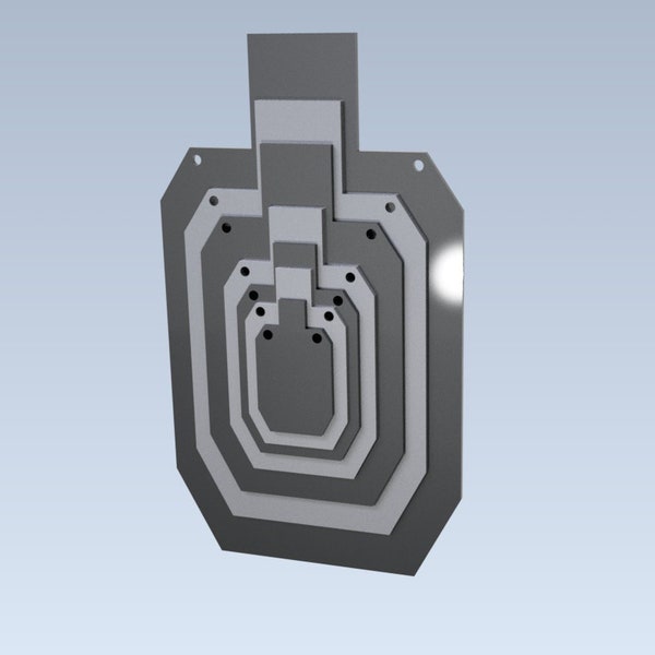 Silhouette Target DXF files - 7 Sizes c/w Etching Layer - IDPA Style