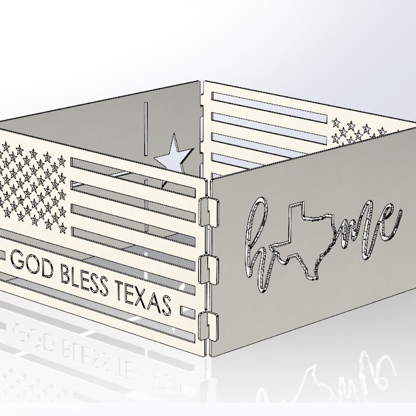 Texas USA Themed Fire Pit DXF Files - 4 Panels Designs - 2 Sizes - Firepit