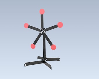 Texas Star / Propeller / Spinning Plate Rack - 4 Target Designs - DXF files and Manufacturing drawings - Digital Download - AR 500