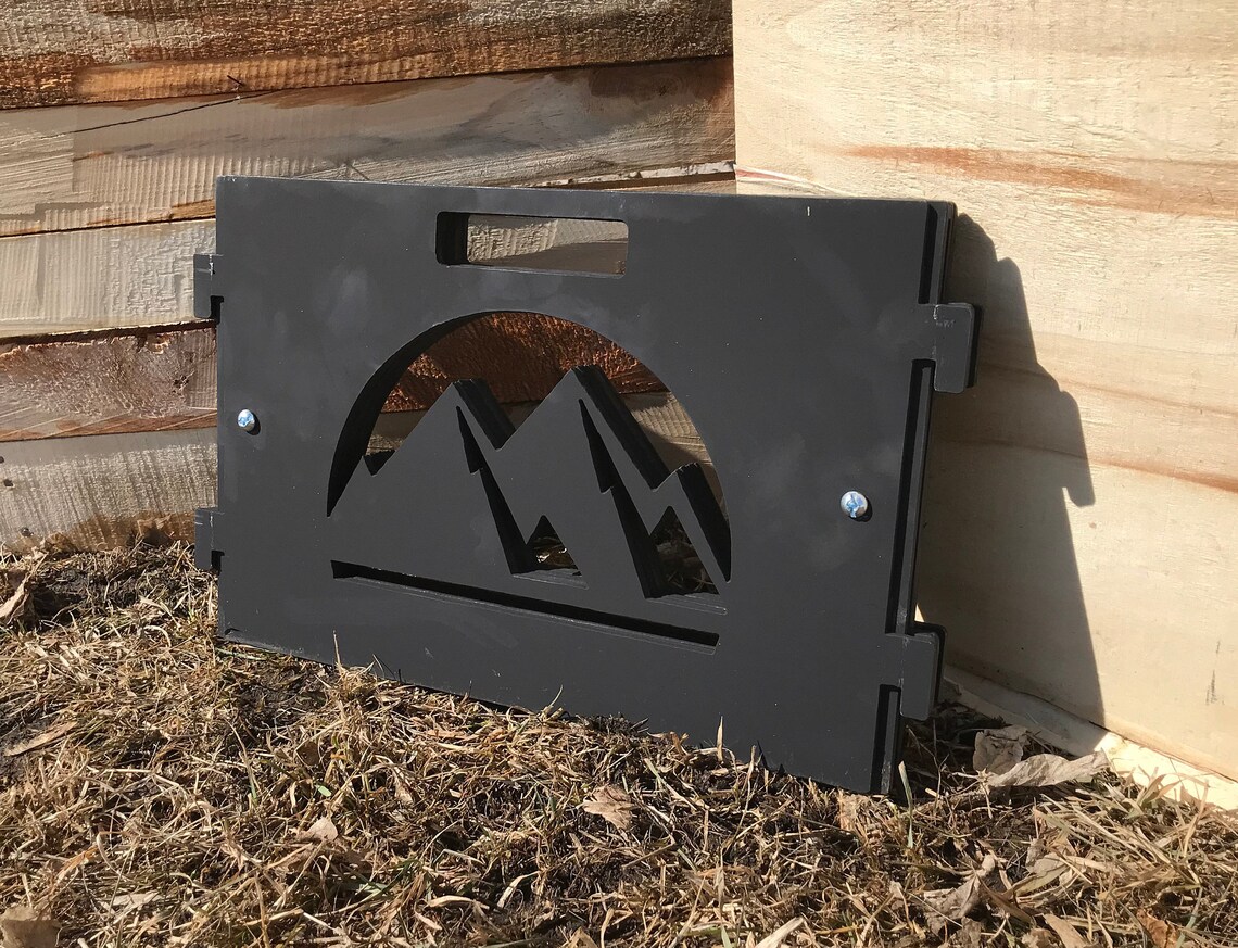 Portable Fire Pit DXF File Mountain Scene Firepit CNC Etsy Australia