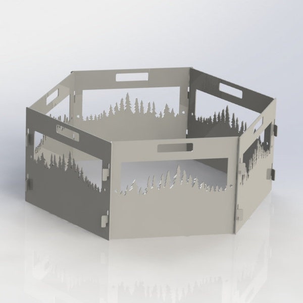 Portable Fire Pit DXF File - Tree Scene - Firepit CNC