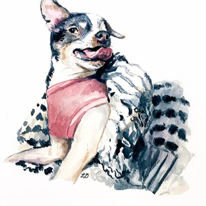 Custom Dog Portrait Watercolor: hand painted commission of your dog, Memorial or Pet Loss gift image 5