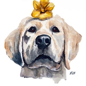 Custom Dog Portrait Watercolor: hand painted commission of your dog, Memorial or Pet Loss gift image 7