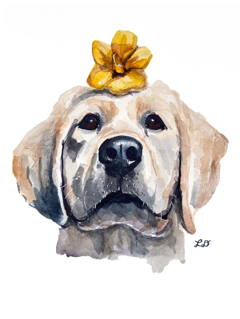 Custom Dog Portrait Watercolor: hand painted commission of your dog, Memorial or Pet Loss gift image 7