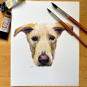 Custom Dog Portrait Watercolor: hand painted commission of your dog, Memorial or Pet Loss gift image 2