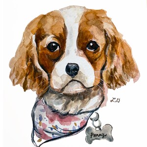 Custom Dog Portrait Watercolor: hand painted commission of your dog, Memorial or Pet Loss gift image 6